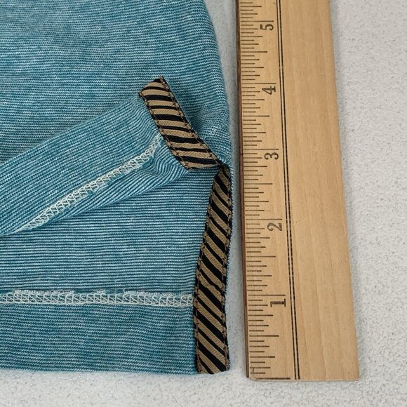 Billy Reid Pensacola Polo Mens Medium Blue Green Space Dye Iconic Pocket Stitch - Picture 7 of 10